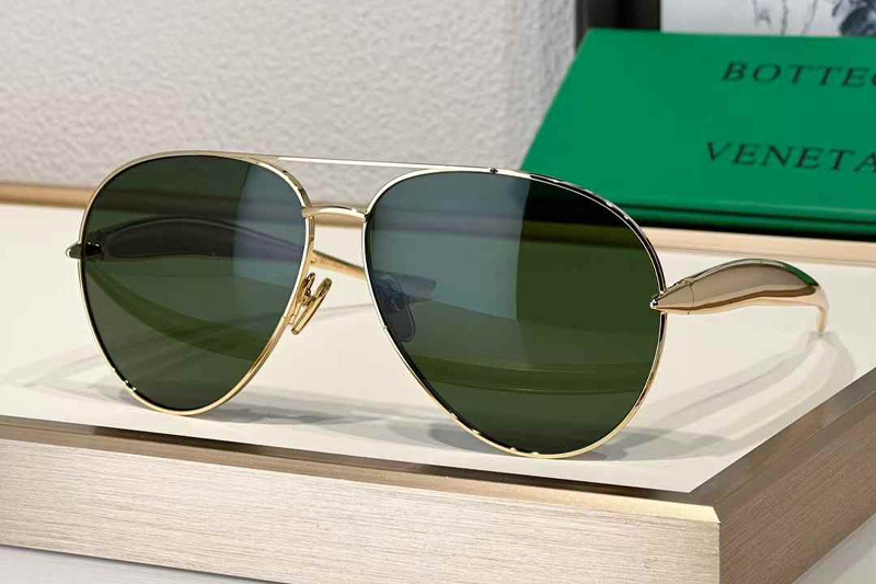 BV1305S Sunglasses Gold Green