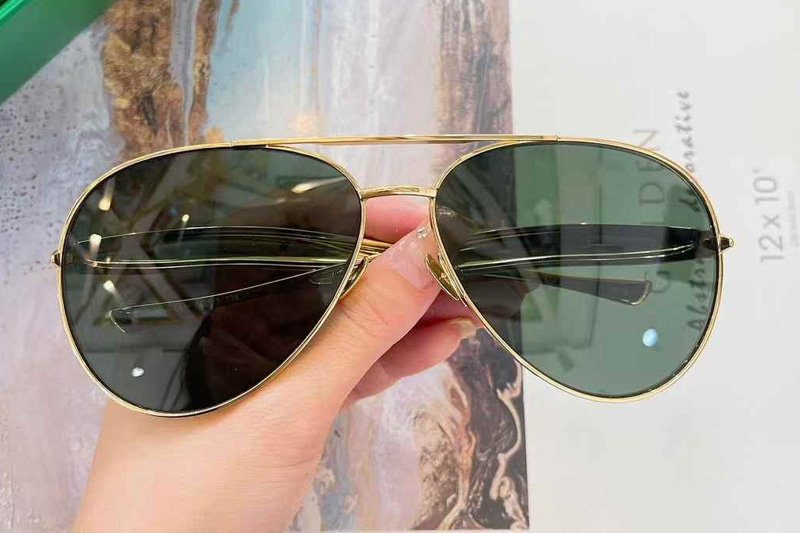 BV1305S Sunglasses Gold Green