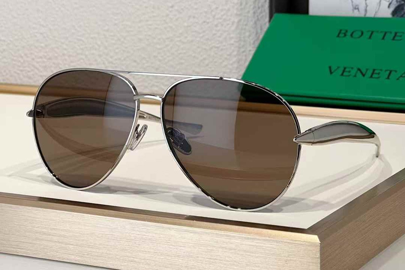 BV1305S Sunglasses Silver Brown