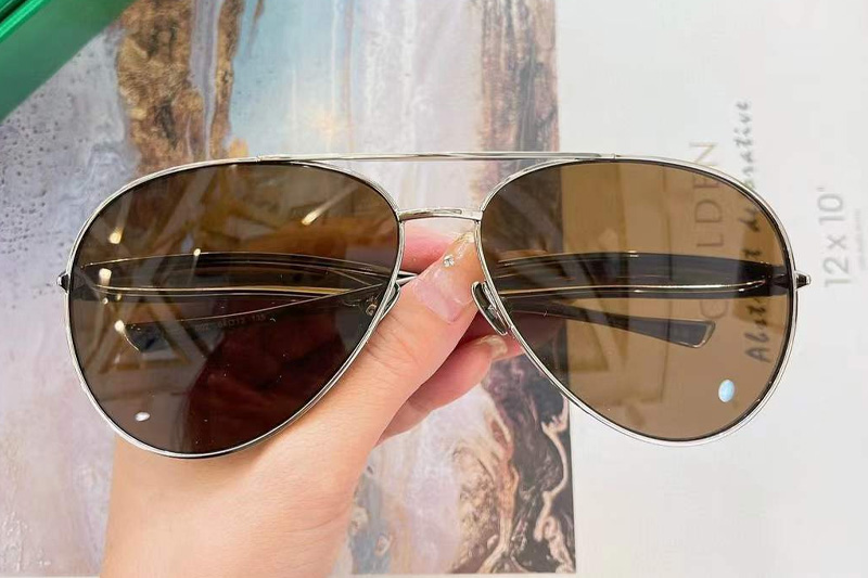 BV1305S Sunglasses Silver Brown