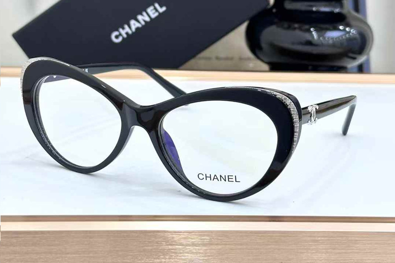 CH3405 Eyeglasses Black Silver