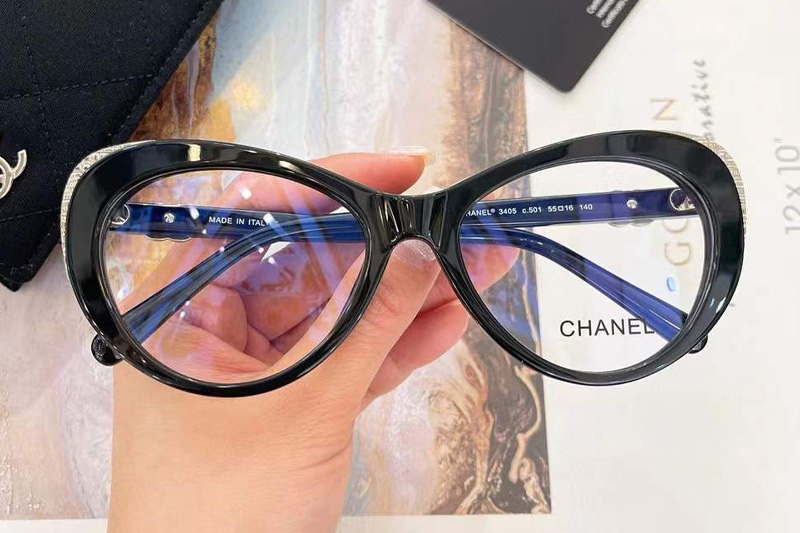 CH3405 Eyeglasses Black Silver