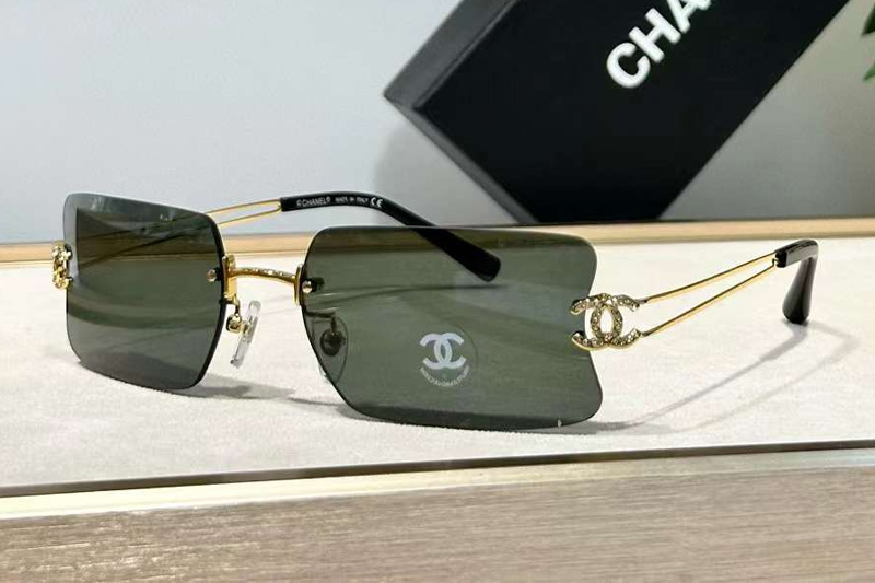 CH4050B Sunglasses Gold Green