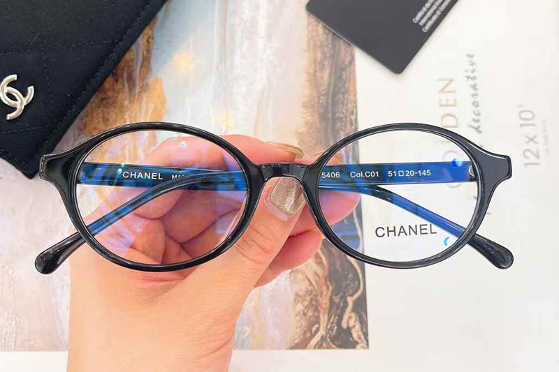 CH5406 Eyeglasses Black White