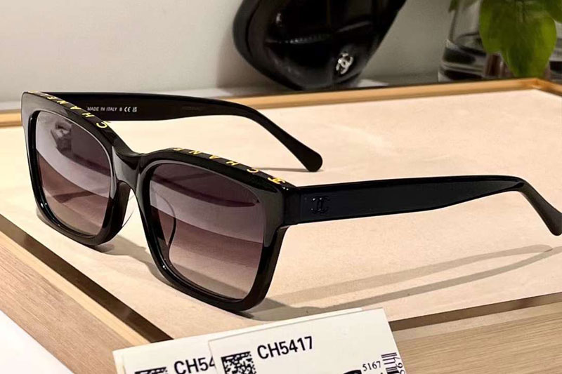 CH5417 Sunglasses Black Yellow Gradient Gray