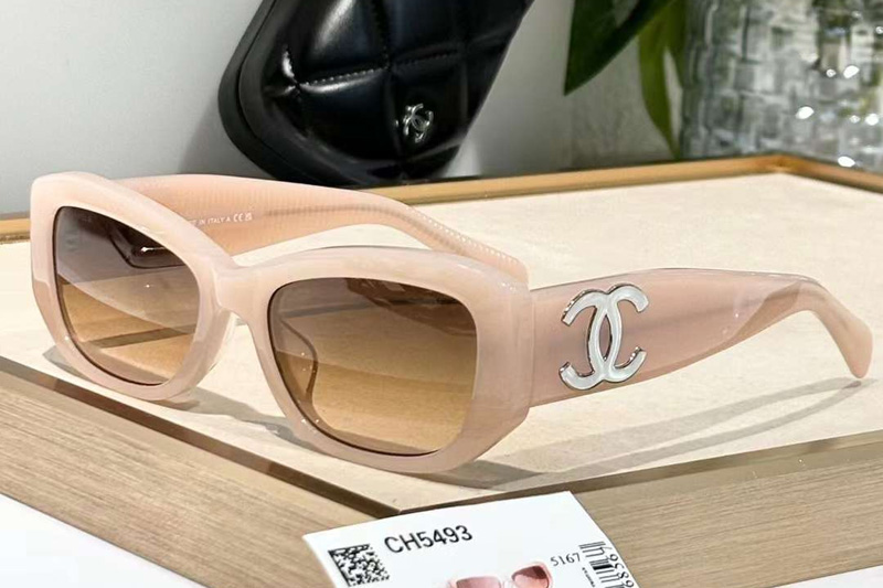 CH5493 Sunglasses Cream Gradient Brown