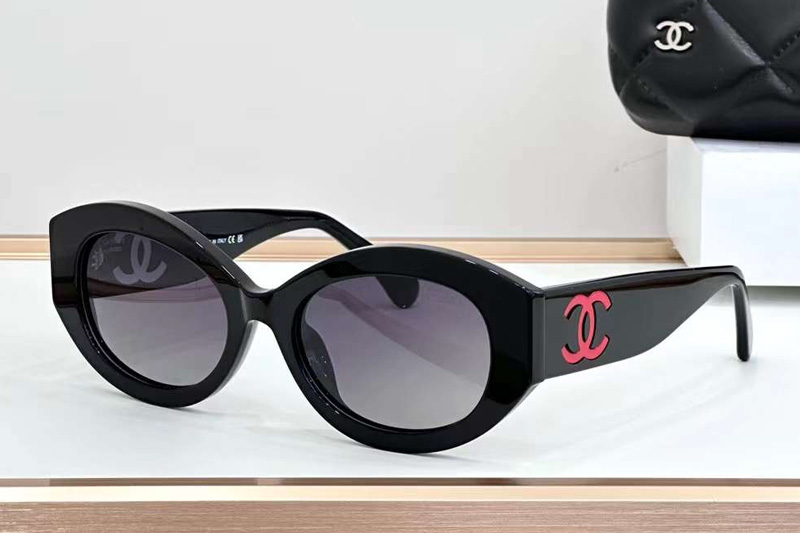 CH5528 Sunglasses Black Red Gradient Gray