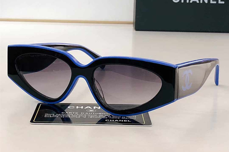 CH6060 Sunglasses Black Blue Gradient Gray