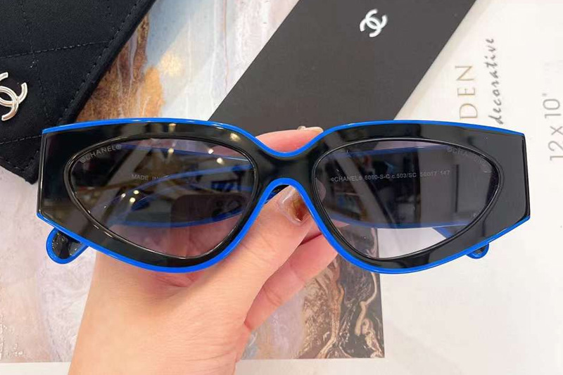 CH6060 Sunglasses Black Blue Gradient Gray