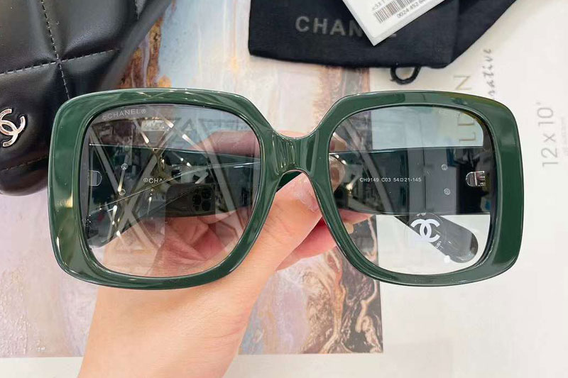 CH9149 Sunglasses Green Gradient Gray