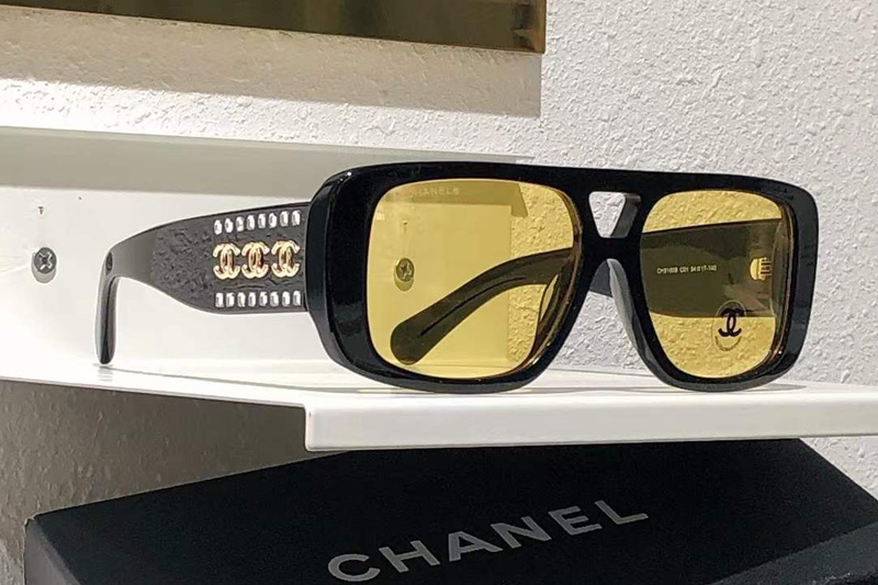 CH9160B Sunglasses Black Yellow