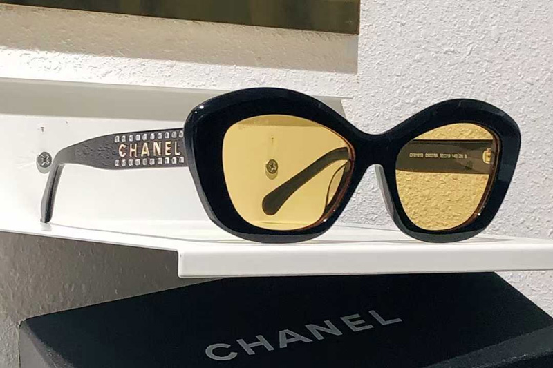 CH9161B Sunglasses Black Yellow