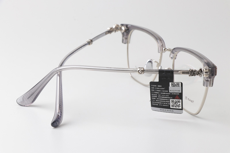CHN640 Eyeglasses Gray Silver