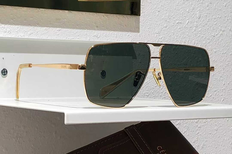 CL40246U-A Sunglasses Gold Green