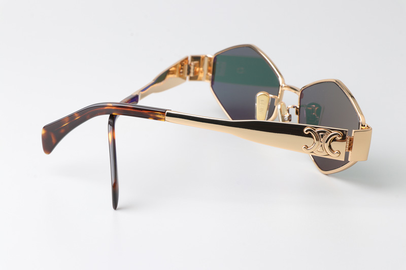 CL40254U Sunglasses Gold Green