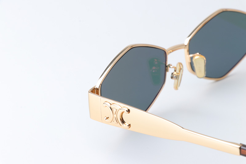 CL40254U Sunglasses Gold Green