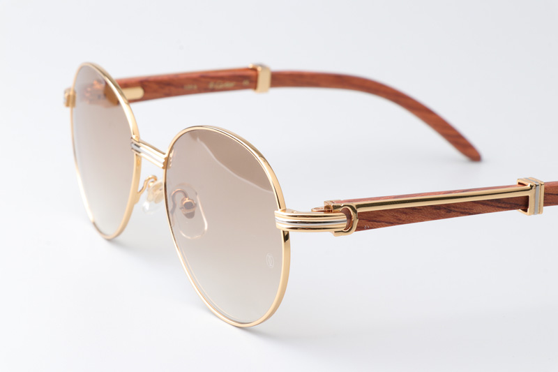 CT 1990-0692 Wood Sunglasses Gold Gradient Brown