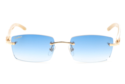 CT 3524012 Shell Mix White Buffalo Sunglasses In Gold Gradient Blue
