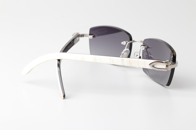 CT 3524012 White mix Black Buffalo Sunglasses Silver Gradient Gray