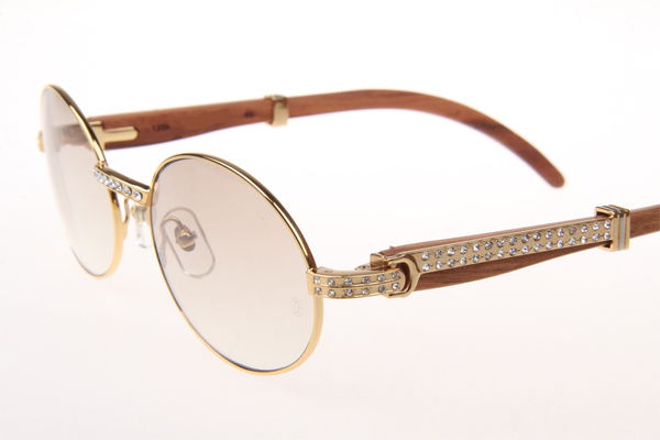 CT 7550178 55-22 Diamond Wood Sunglasses In Gold Gradient Brown