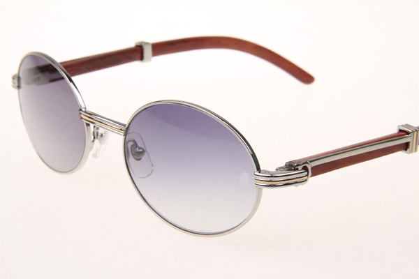 CT 7550178 55-22 Wood Sunglasses In Silver Grey