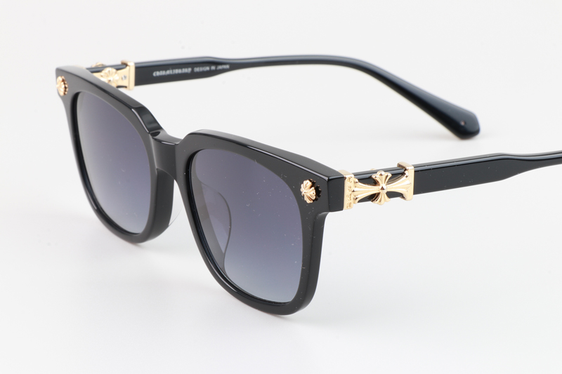 Cox Ucker Sunglasses Black Gold Gradient Gray