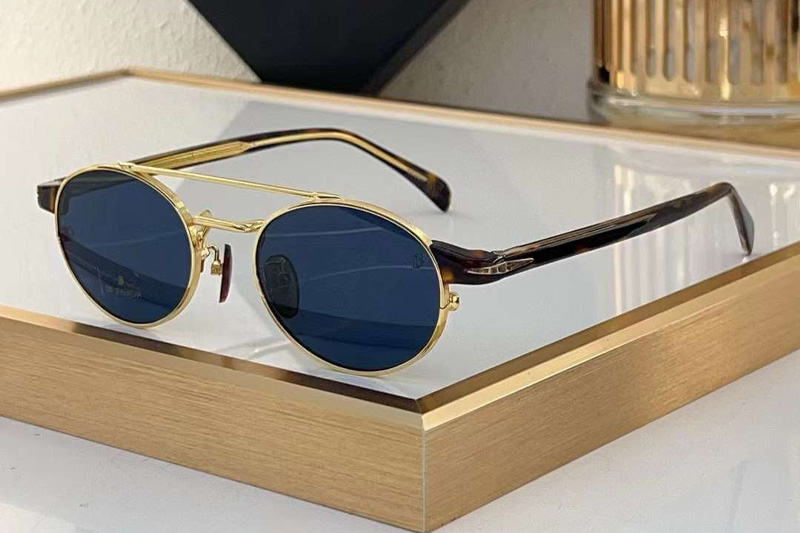 DB1042S Sunglasses Gold Tortoise Blue