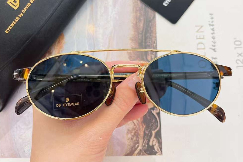 DB1042S Sunglasses Gold Tortoise Blue