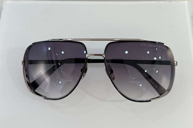 DT Midnight Special Sunglasses In Silver Black Gradient Grey