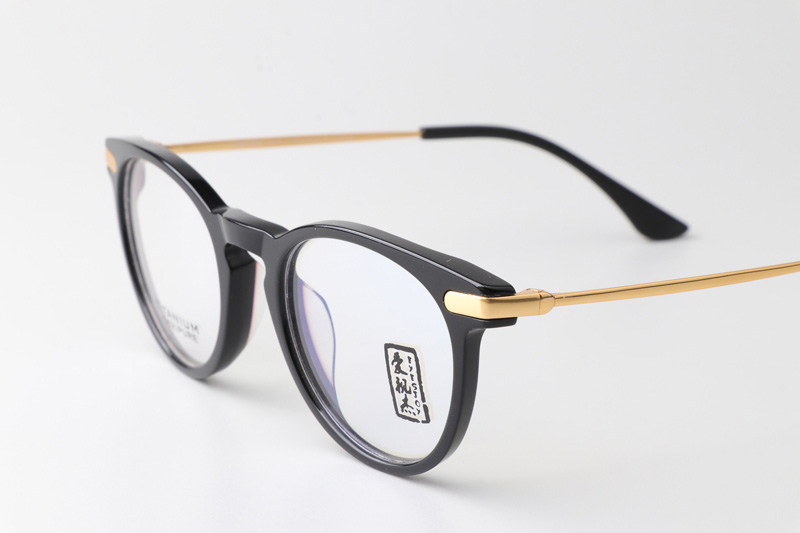 EJ362 Eyeglasses Black Gold