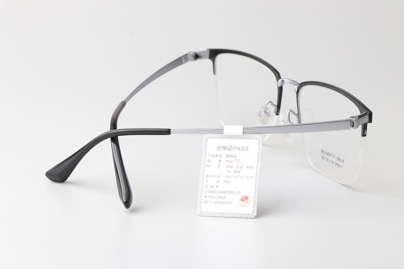 F8806 Eyeglasses Black Silver