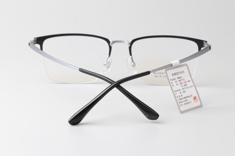 F8806 Eyeglasses Black Silver