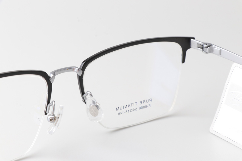 F8806 Eyeglasses Black Silver