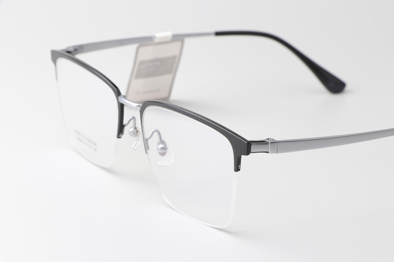 F8806 Eyeglasses Black Silver