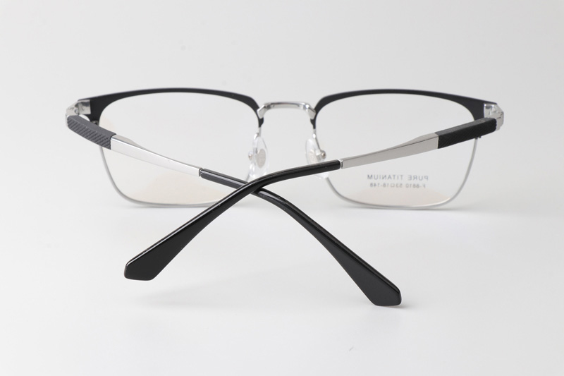 F8810 Eyeglasses Black Silver