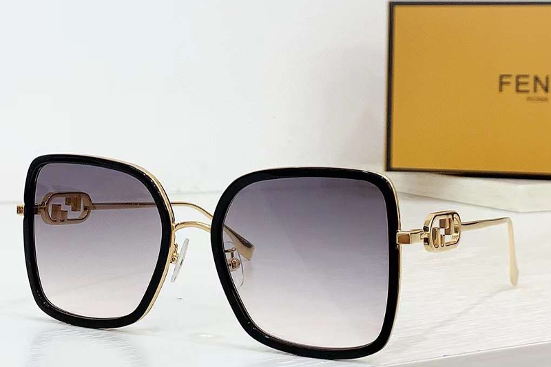 FE40201F Sunglasses Black Gold Gradient Gray