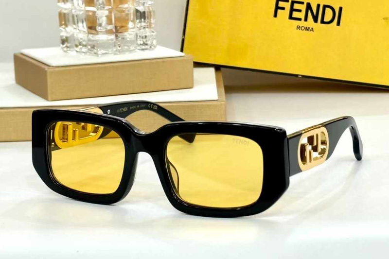 FE8362 Sunglasses Black Yellow