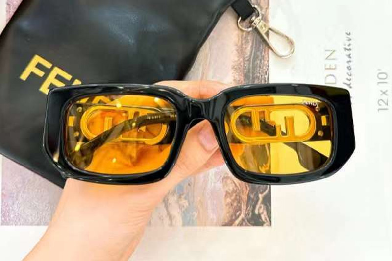 FE8362 Sunglasses Black Yellow