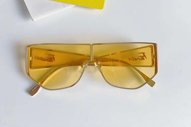 FF M0093S Sunglasses In Gold Yellow