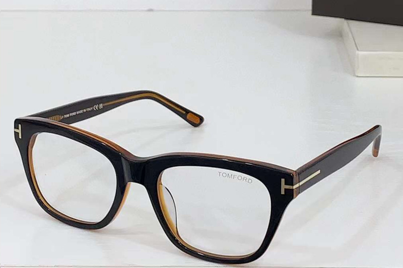 FT0237 Eyeglasses Black Brown