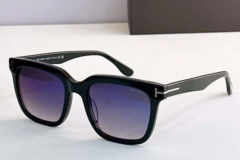 FT0646 Sunglasses Black Gradient Blue