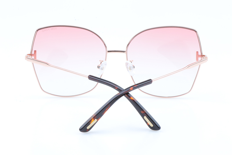 FT0951 Sunglasses In Gold Tortoise Gradient Pink