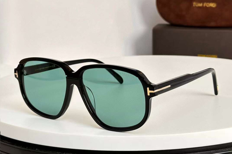 FT1024 Sunglasses Black Green