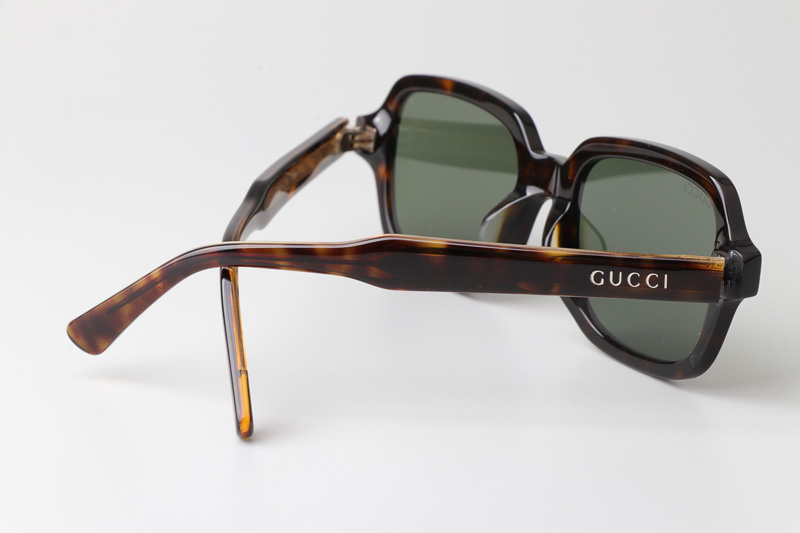 GG0072S Sunglasses Tortoise Green