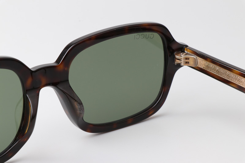 GG0072S Sunglasses Tortoise Green