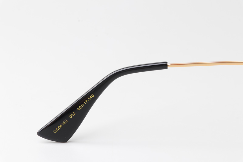 GG0414S Sunglasses Gold Gray Logo