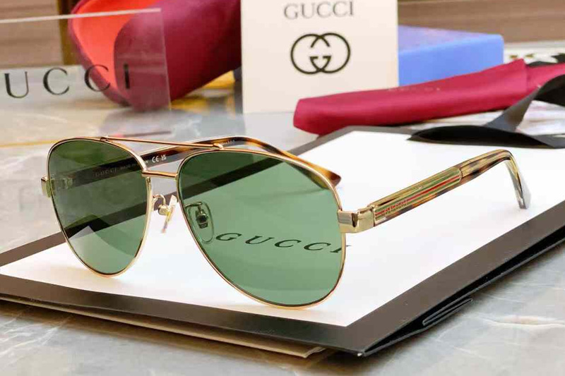 GG0528S Sunglasses Gold Green