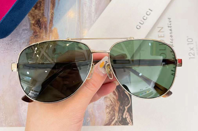 GG0528S Sunglasses Gold Green