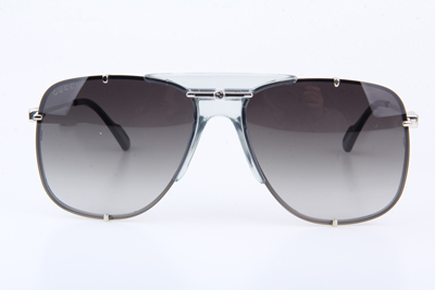 GG0739S Sunglasses In Transparent Silver Gradient Grey Lens