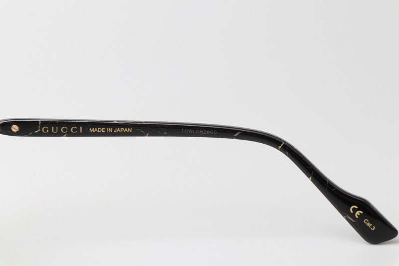 GG1220S Sunglasses Black Gold Gradient Green Logo